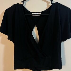 Free People Crop Top- black and size medium.